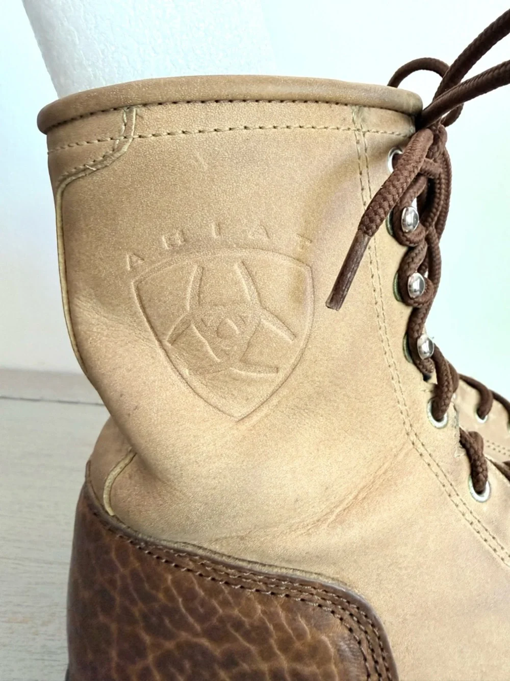 Vintage Ariat 2056 A2 Competitor Heritage Laced Boots Two Tone Kiltie Mens 7.5